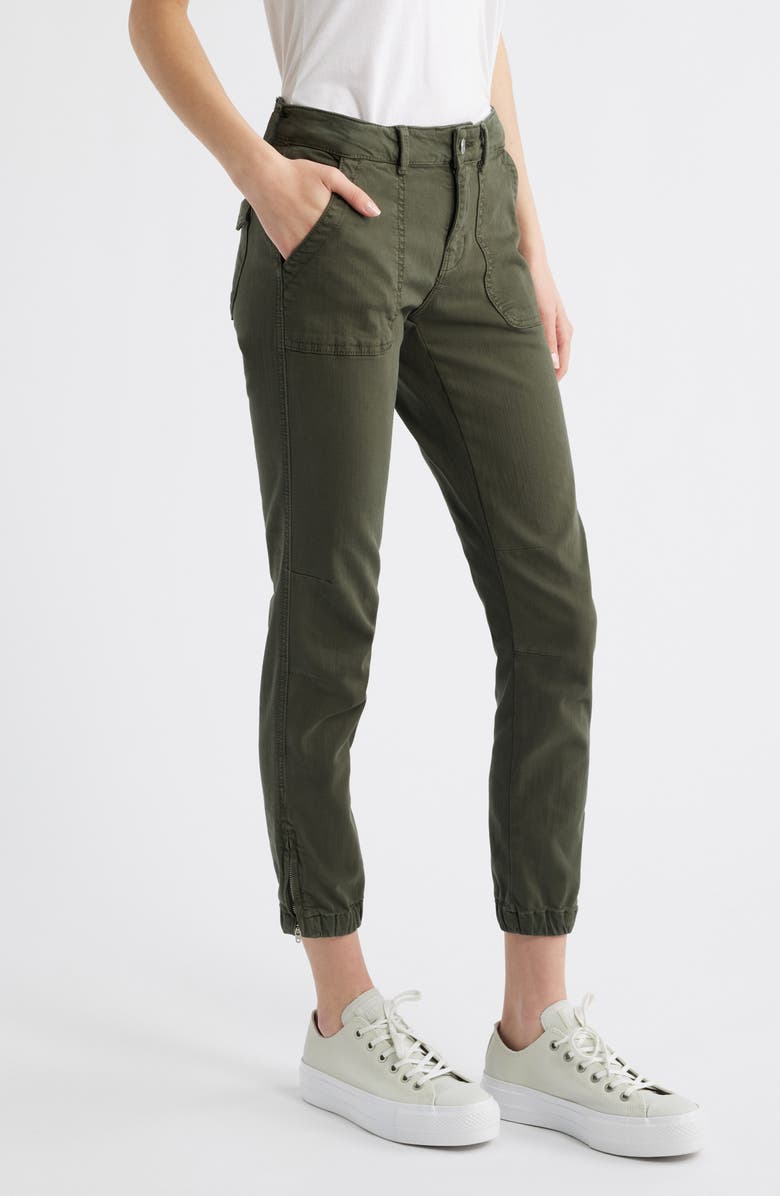 Mavi Jeans Ivy Twill Pants, Alternate, color, Military Green Flex