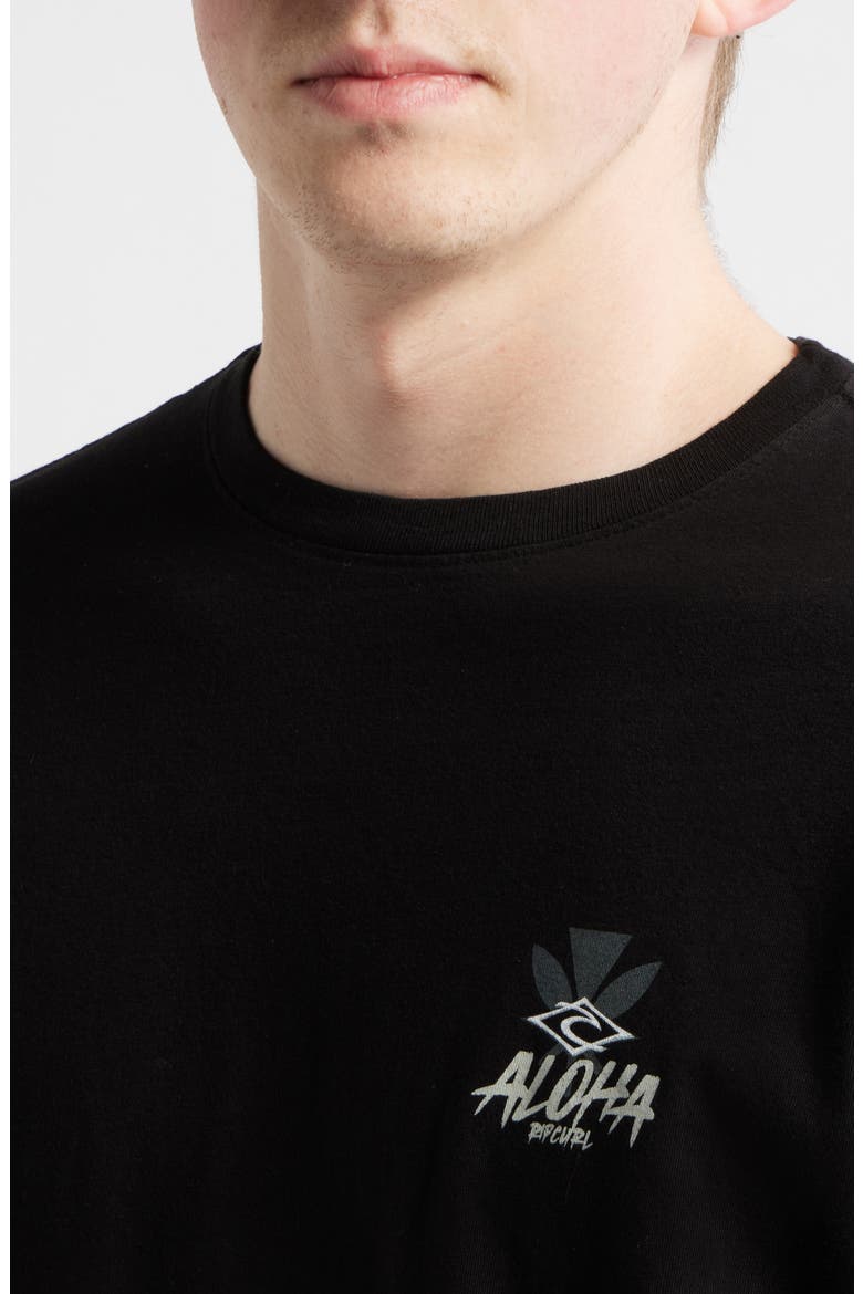 Hawaii Tapa Hex Graphic Long Sleeve T-Shirt, Alternate, color, BLACK