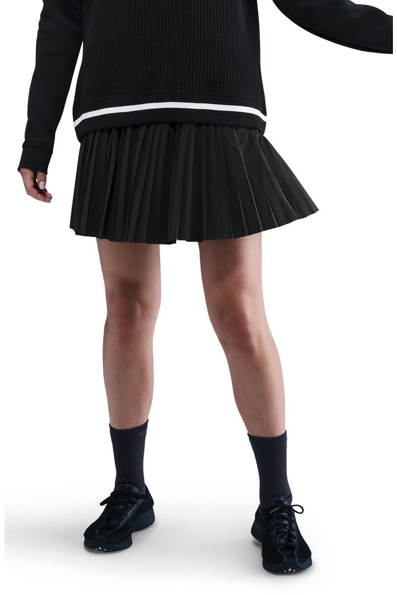 Sportswear Pleated Miniskirt, Main, color, 010 BLACK/SAIL