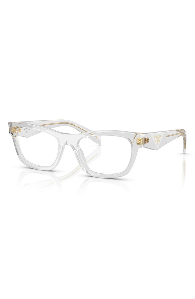 Prada 54mm Butterfly Optical Glasses, Alternate, color, Transparent Grey
