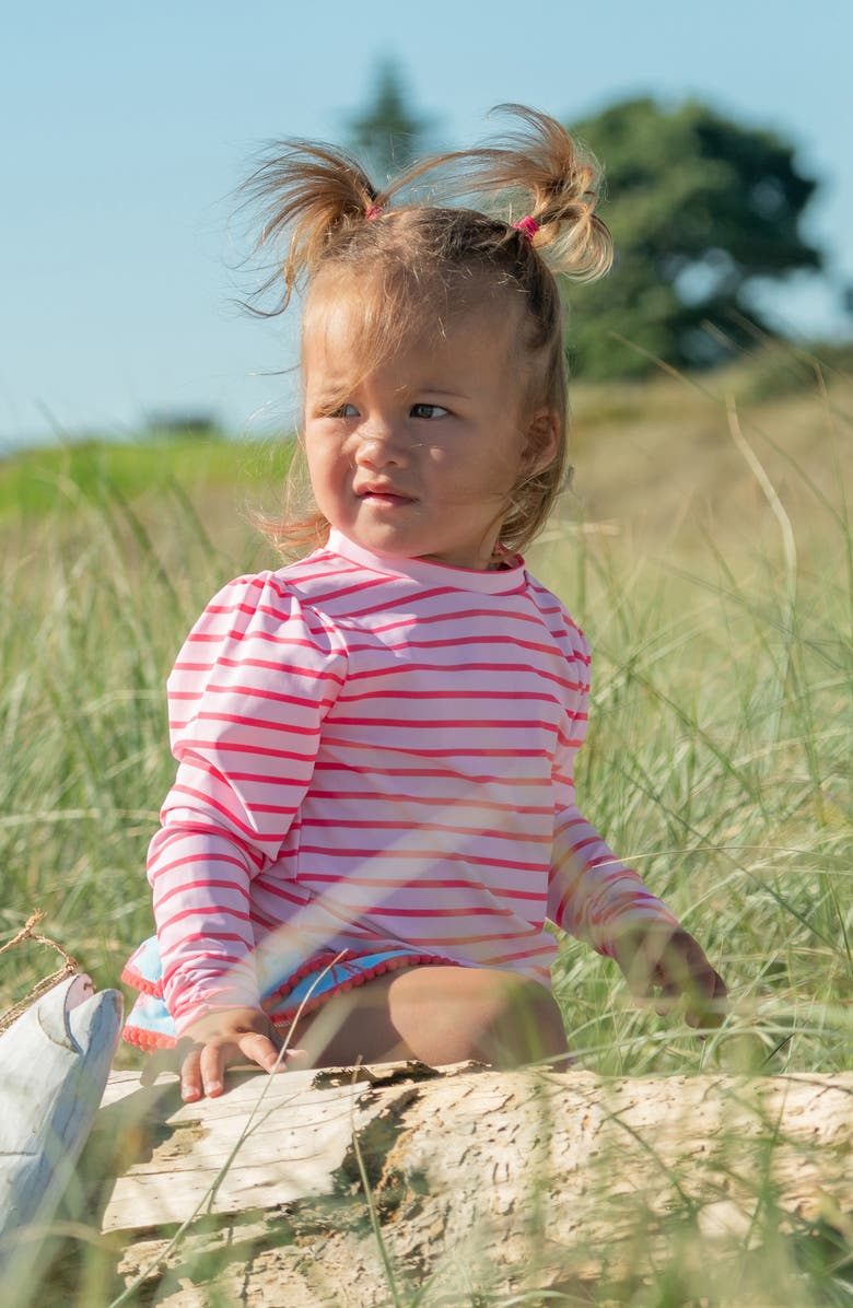 Snapper Rock Kids' Lighthouse Island One-Piece Rashguard Swimsuit, Alternate, color, 