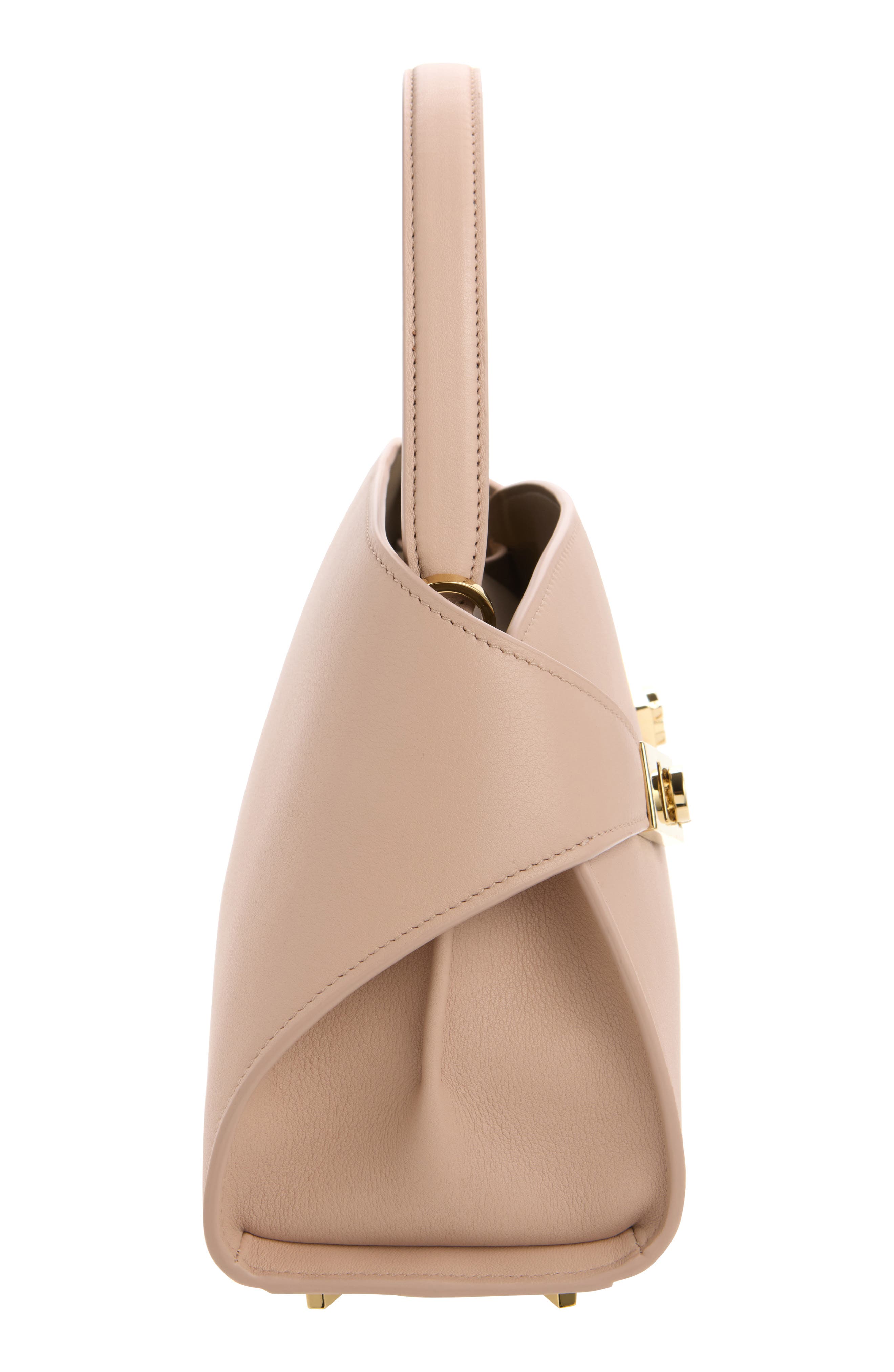 Extra Small Hug Leather Top Handle Bag, Alternate, color, DUSTY PINK WARM TAUPE