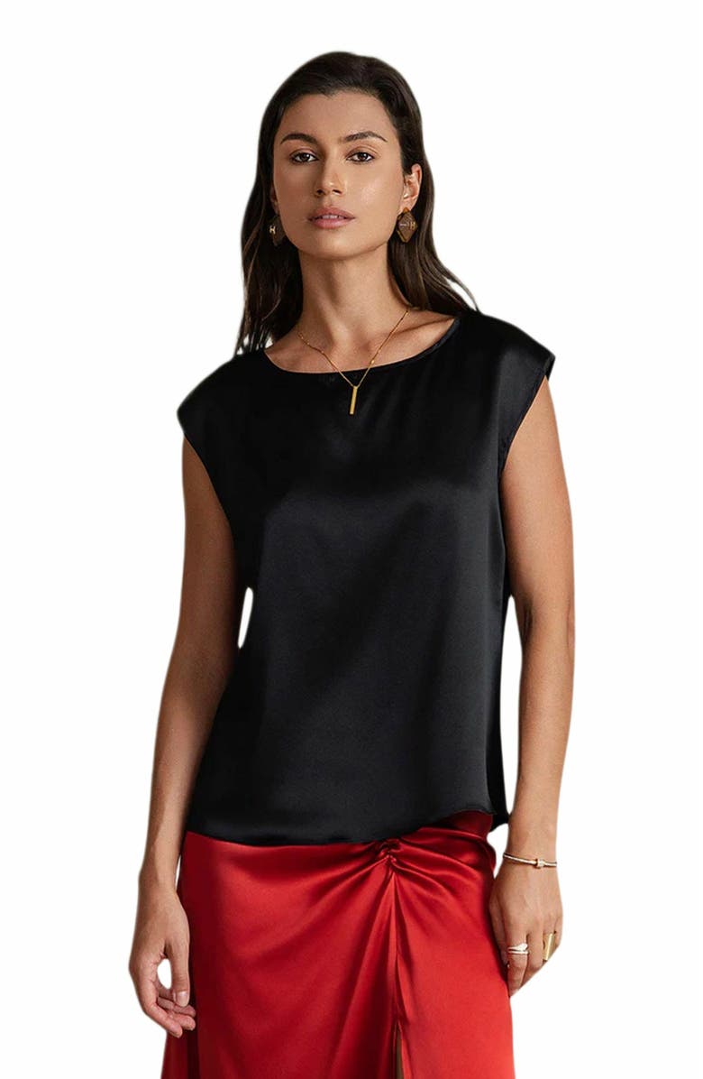 SILKSILKY 19Momme Silk Casual Sleeveless Top, Main, color, 