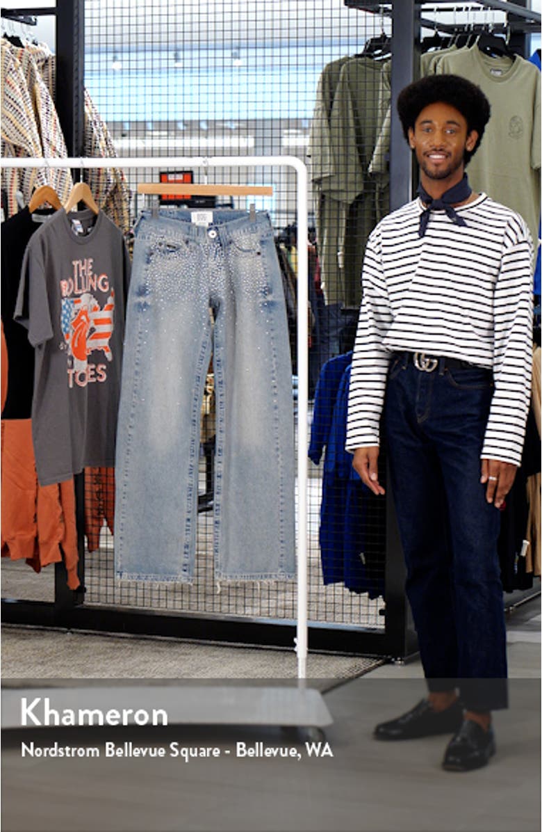 Kayla Studded Low Rise Wide Leg Jeans, sales video thumbnail