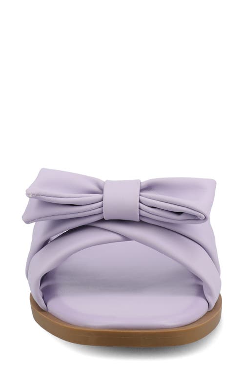 Journee Collection Prylin Bow Slide Sandal In Lilac
