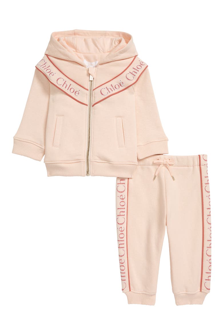 Graphic Hoodie & Sweatpants Set, Main, color, 45F PALE PINK