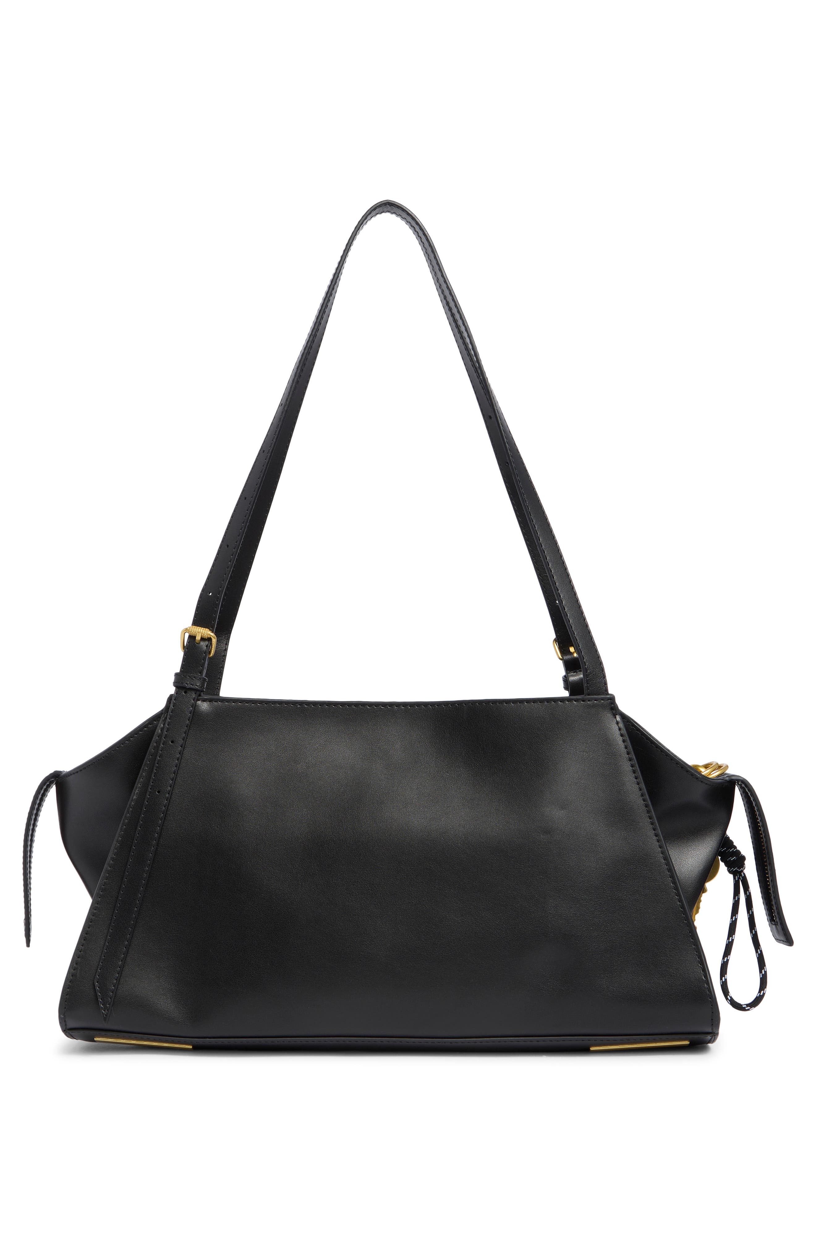 Leather Hobo Bag, Alternate, color, BLACK