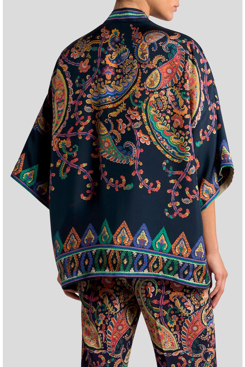 Kesa Print Silk Twill Jacket, Alternate, color, PRINTED BLUE BASE