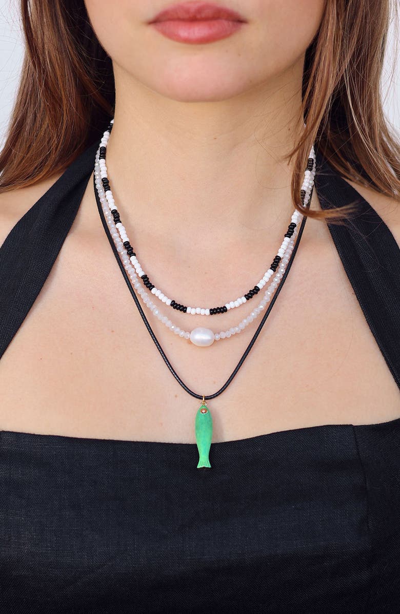 Petit Moments Netta Fish Pendant Necklace, Alternate, color, Green