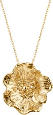 Astor & Orion Poppy Gold Floral Pendant Necklace