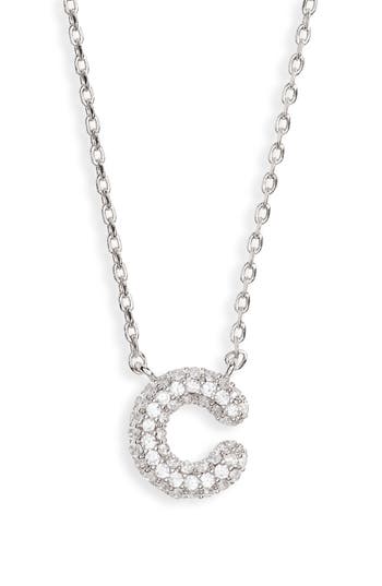 Leith Cubic Zirconia Initial Pendant Necklace