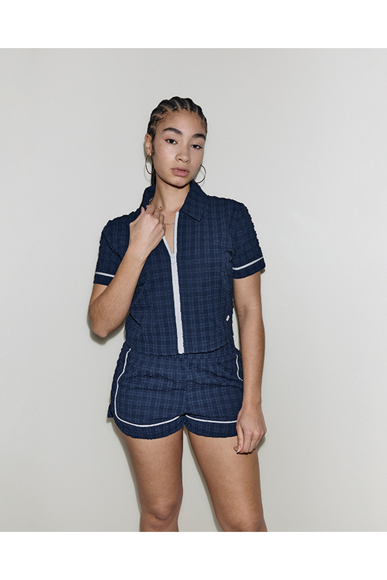 Women's Festival Zip Polo, Main, color, CONVERSE NAVY