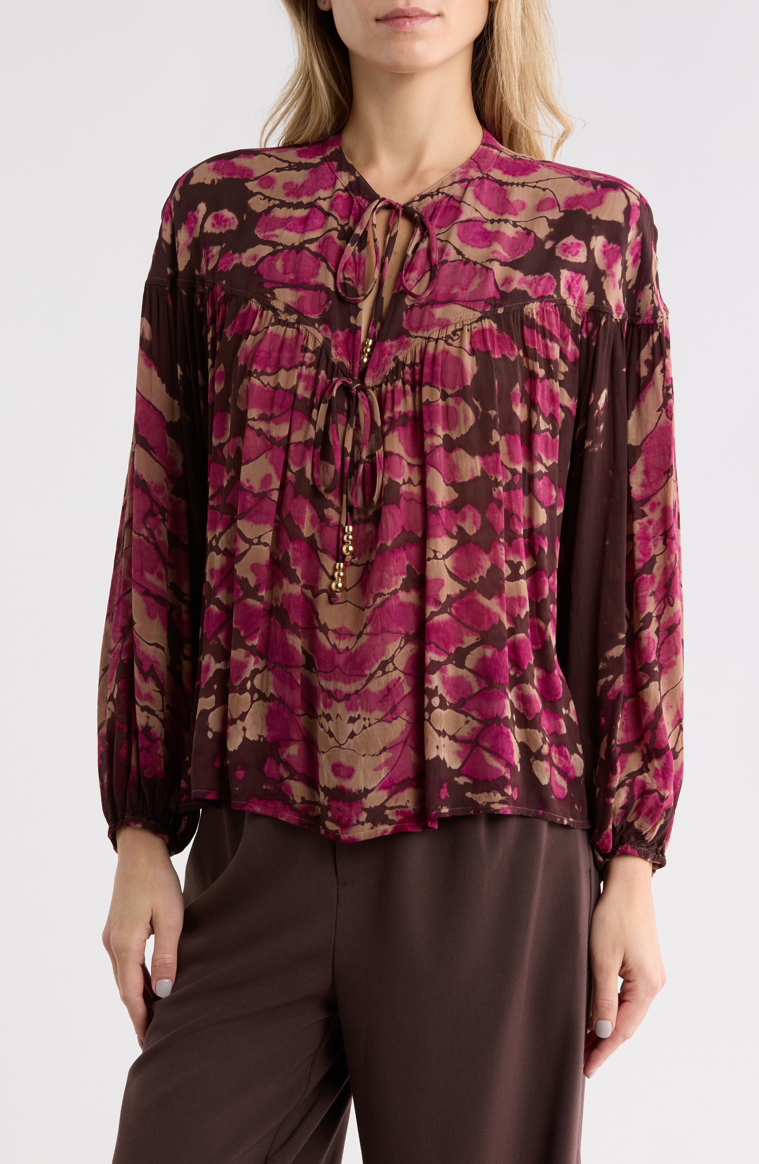 Abbey Beaded Mandarin Collar Top