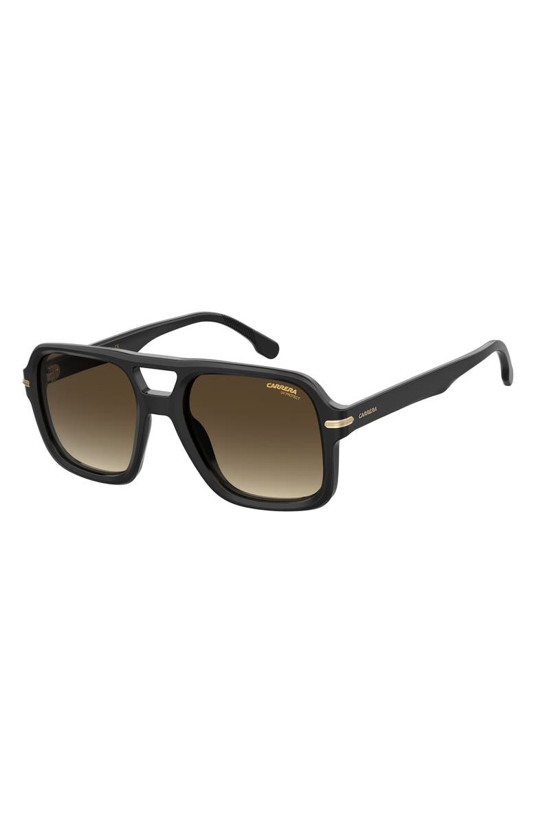 Carrera Eyewear 55mm Gradient Square Sunglasses, Alternate, color, Black/ Brown Gradient