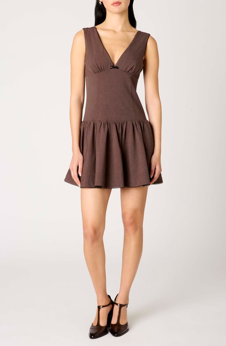Nia Cabaello Minidress, Main, color, Brown