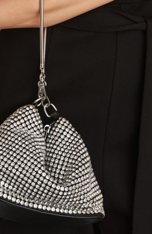 Reiss Leah Crystal Convertible Clutch In Silver