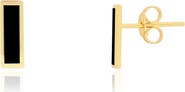 The Lovery Fine Jewelry Onyx Bar Stud Earrings
