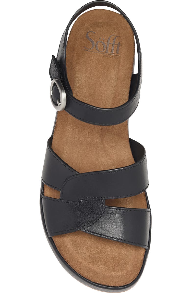 Söfft Capri Ankle Strap Platform Sandal, Alternate, color, Black/ Black Leather