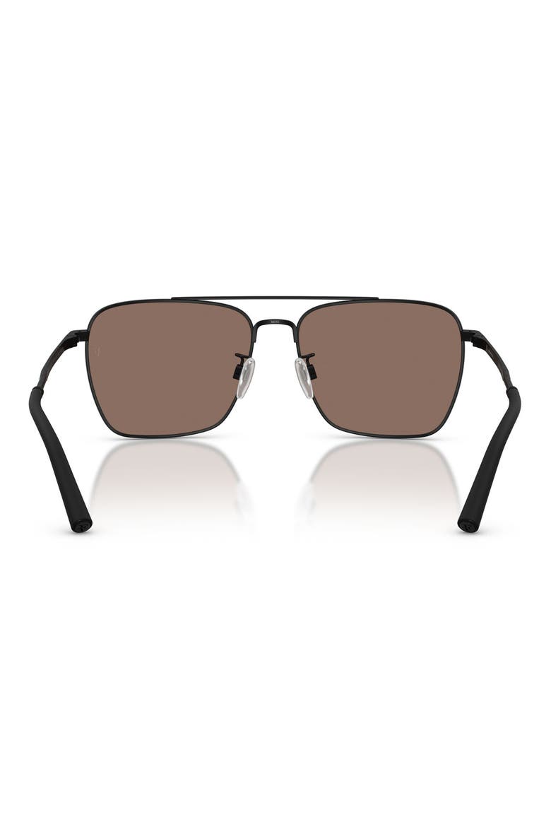 x Roger Federer R-15 56mm Square Sunglasses, Alternate, color, MATTE BLACK / SIERRA MIRROR