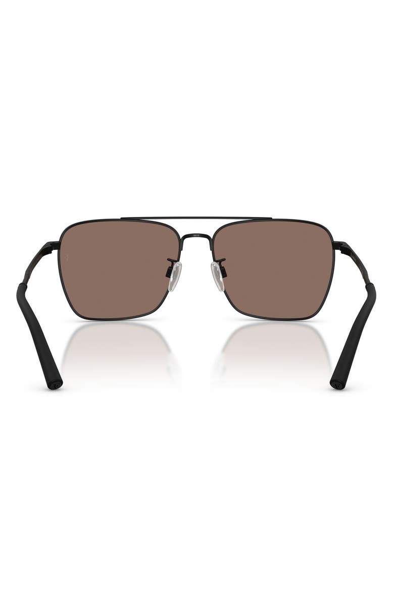 Oliver Peoples x Roger Federer R-15 56mm Square Sunglasses, Alternate, color, Matte Black / Sierra Mirror