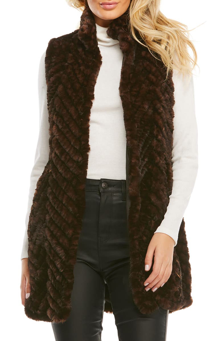 DONNA SALYERS FABULOUS FURS Gemma Quilted Faux Fur Vest, Main, color, 