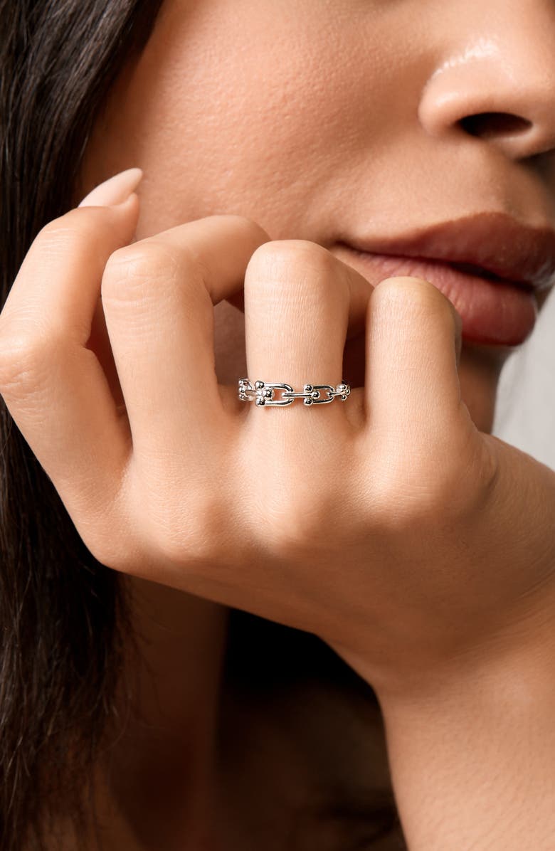 Bony Levy 14K Gold Stirrup Link Trend Ring, Alternate, color, 14K White Gold