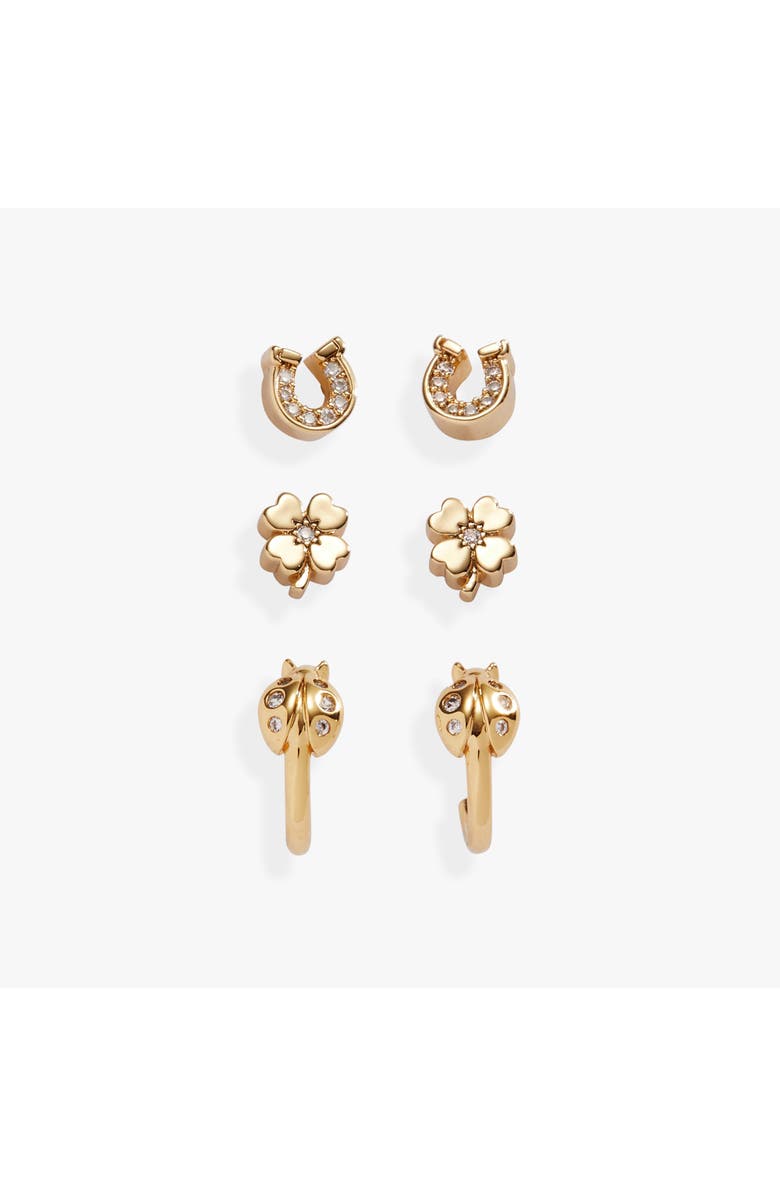 Alex and Ani Love Luck Stud Set, Main, color, Gold