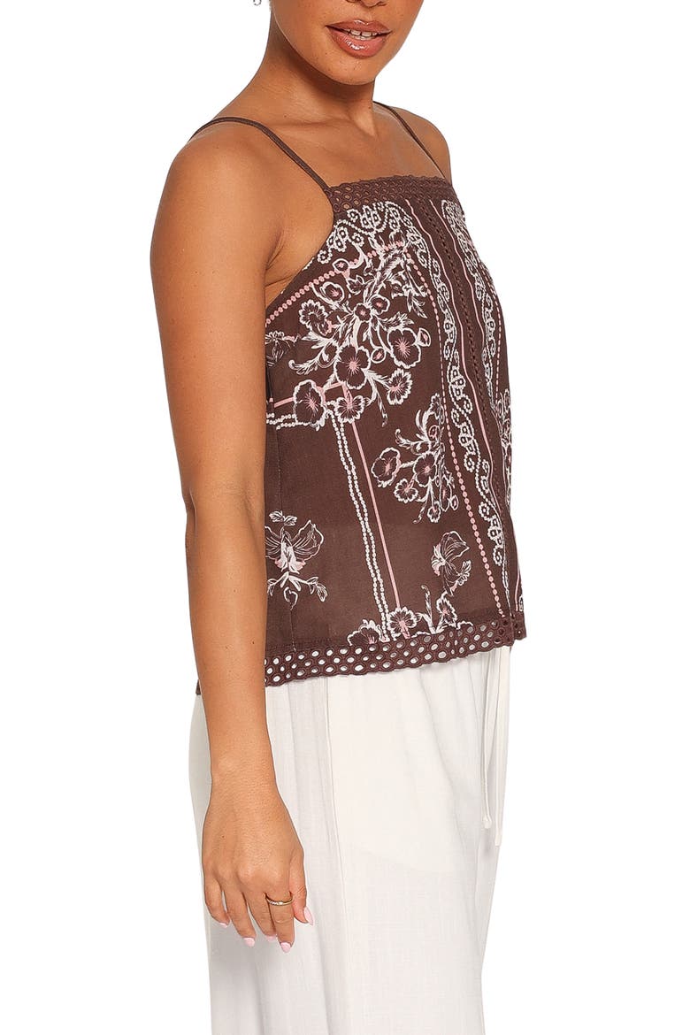 Erina Eyelet Detail Tank, Alternate, color, BROWN BANDANA