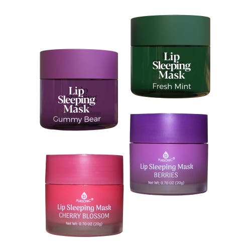 Pursonic Lip Sleeping Mask Collection Bundle Cherry Blossom & Berries + Gummy Bear & Fresh Mint In Purple