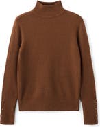 MANGO Button Cuff Turtleneck Sweater