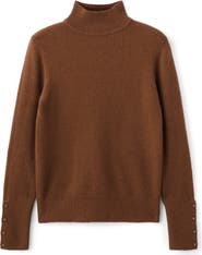 MANGO Button Cuff Turtleneck Sweater