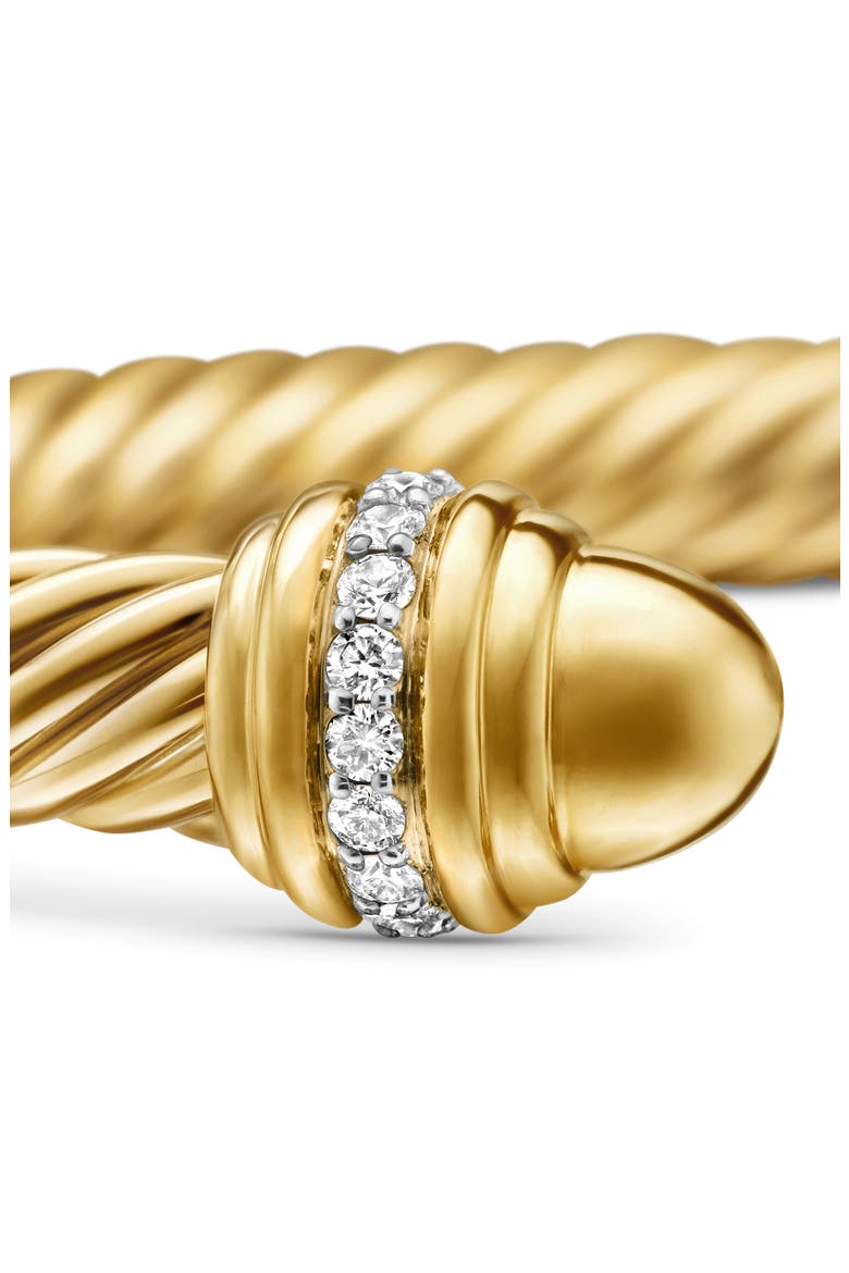 Classic Cablespira® Bracelet in 18K Yellow Gold with Diamonds, 7mm, Alternate, color, YELLOW GOLD/ DIAMOND