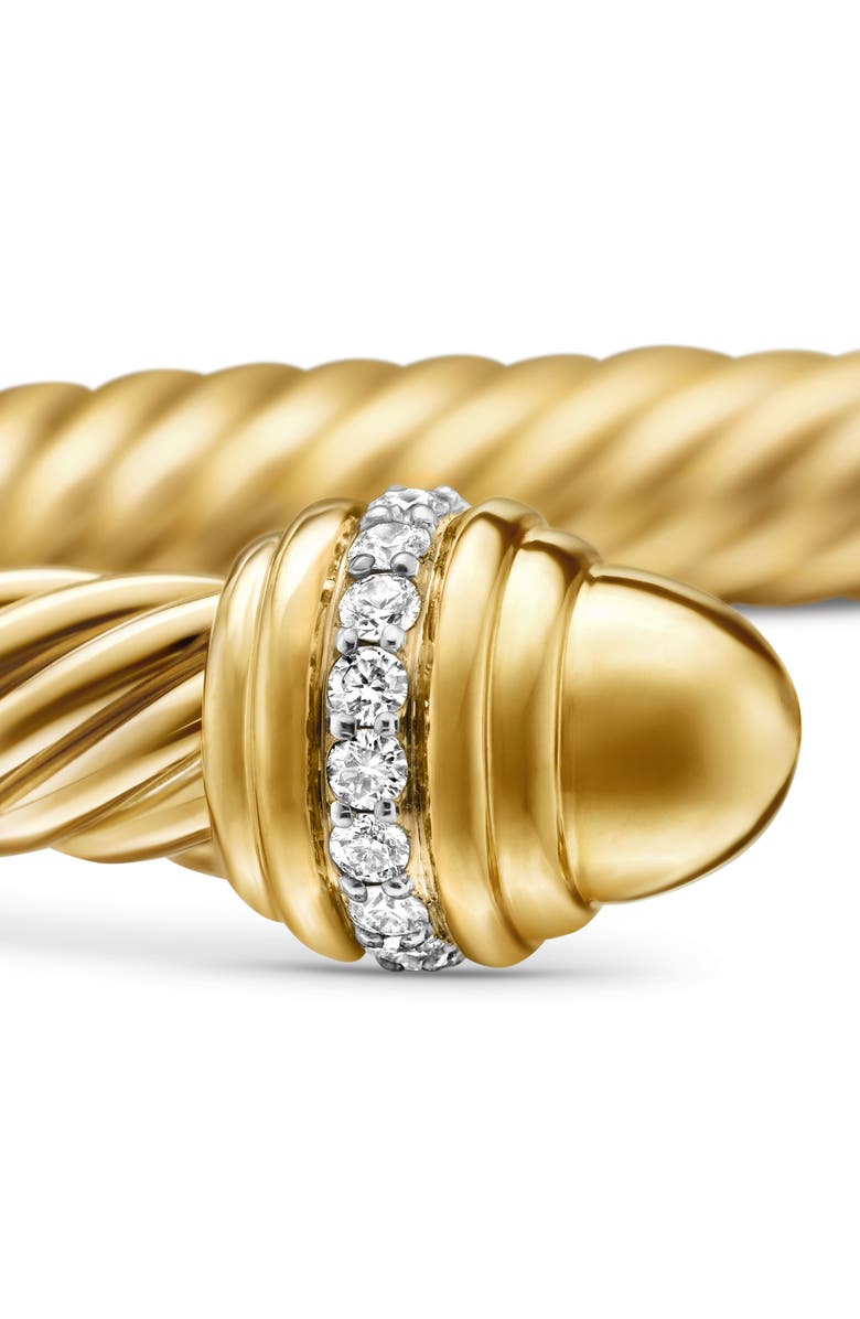 David Yurman Classic Cablespira<sup>®</sup> Bracelet in 18K Yellow Gold with Diamonds, 7mm, Alternate, color, Yellow Gold/ Diamond
