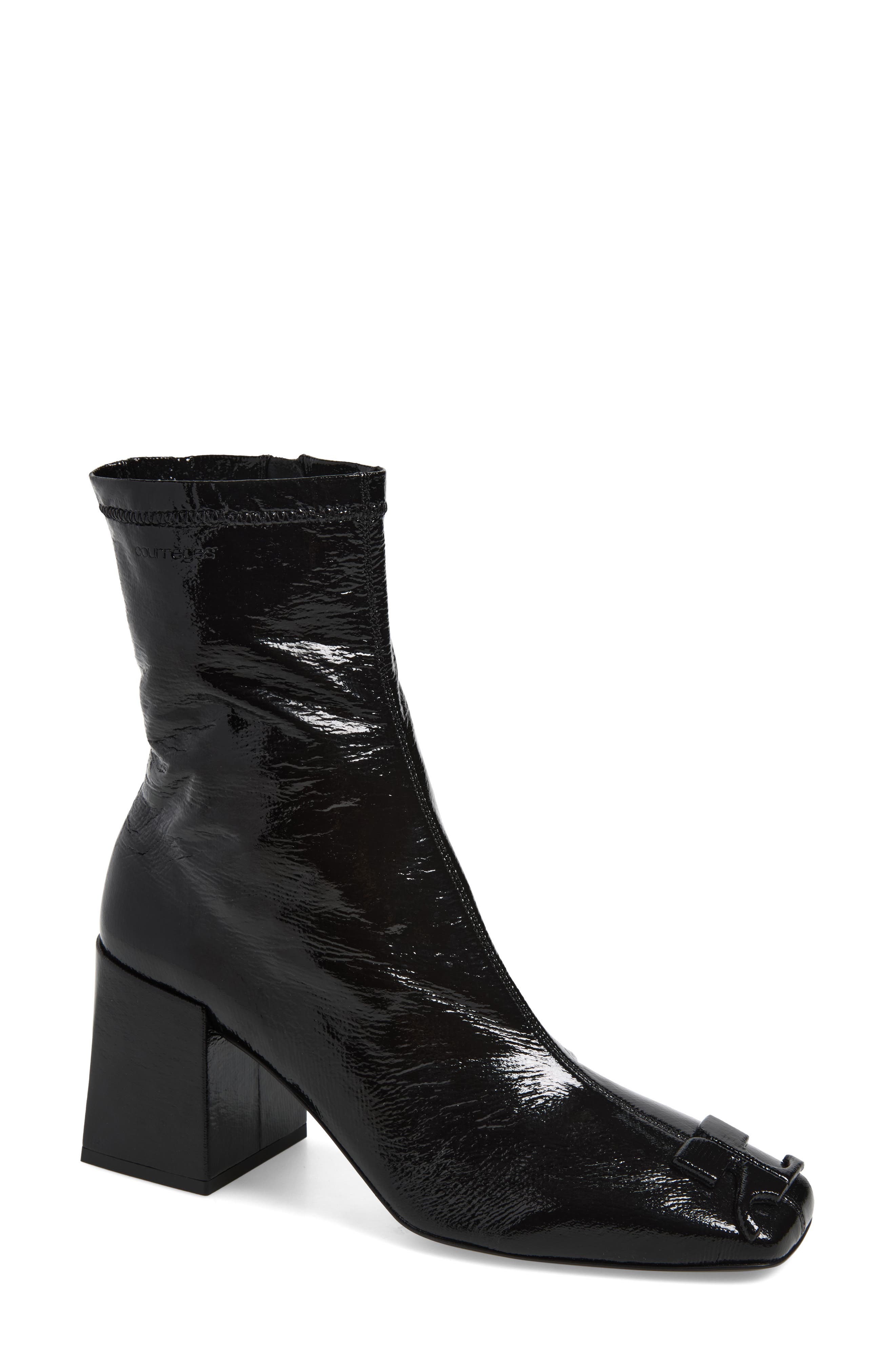 Courrèges Re-edition Vinyl Ankle Boot, Main, color, Black