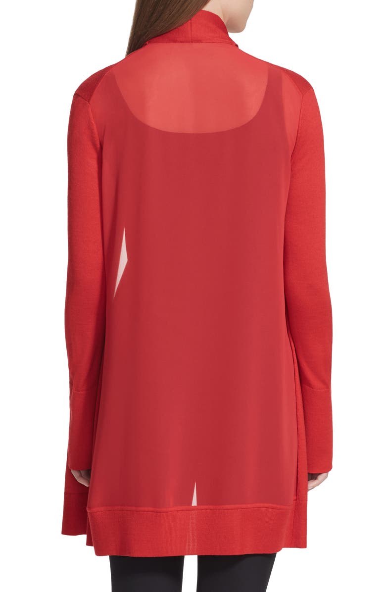 Lafayette 148 New York Contrast Back Tie Neck Cardigan, Alternate, color, 