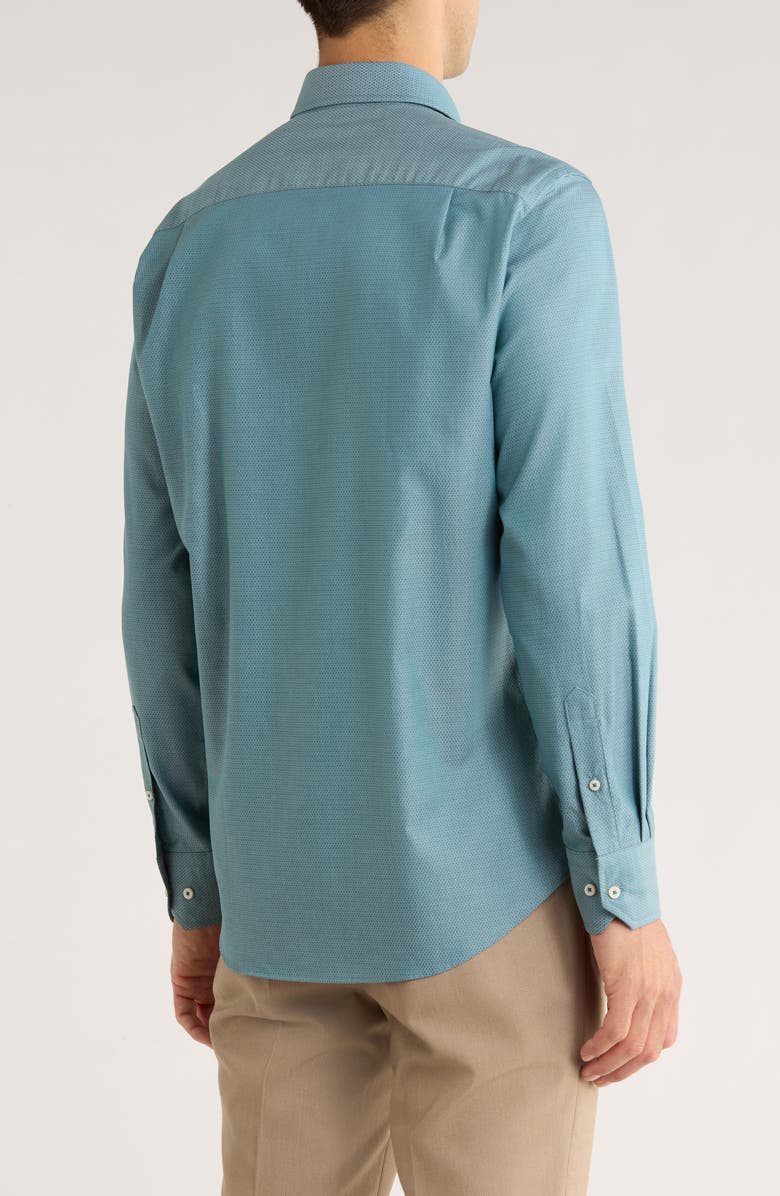 David Donahue Dobby Cotton Sport Shirt, Alternate, color, Petrol