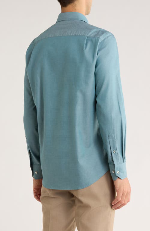 David Donahue Dobby Cotton Sport Shirt In Blue