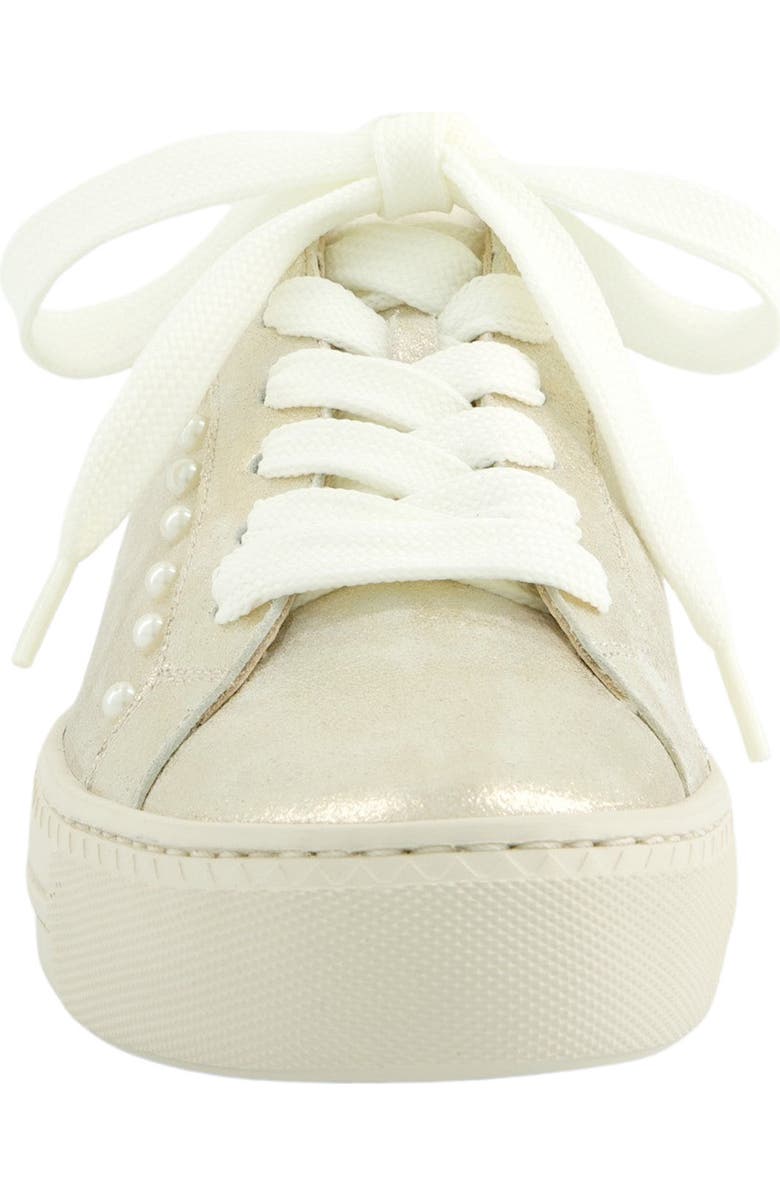 Paul Green Dinah Faux Pearl Trim Sneaker, Alternate, color, Mineral Cream Antic Combo