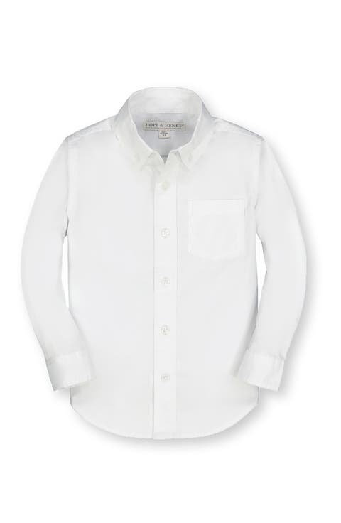 Kids' Organic Long Sleeve Stretch Poplin Shirt