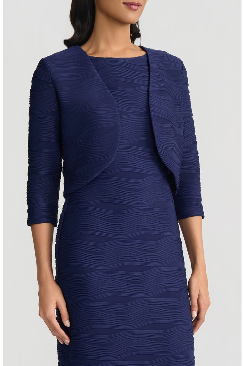 Knit Shrug, Alternate, color, KASPER NAVY