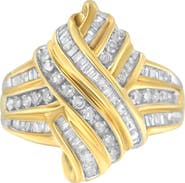 Haus of Brilliance 10K Yellow Gold 1.0 Cttw Diamond Bypass Ring