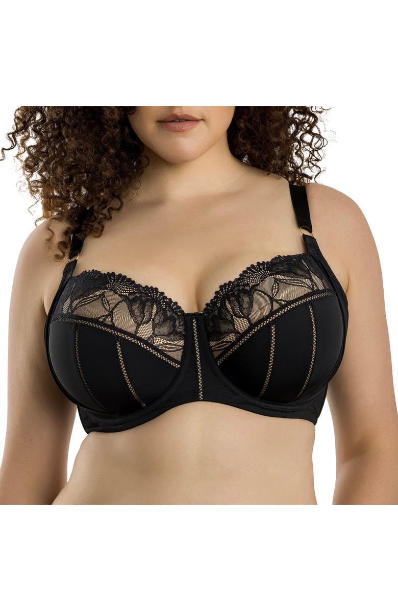 Parfait Charlene Padded Balconette Bra, Alternate, color, Black