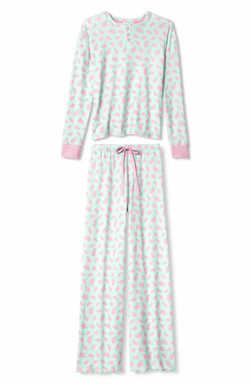 Pj Salvage Secret Garden Peachy Thermal Pajamas In Green