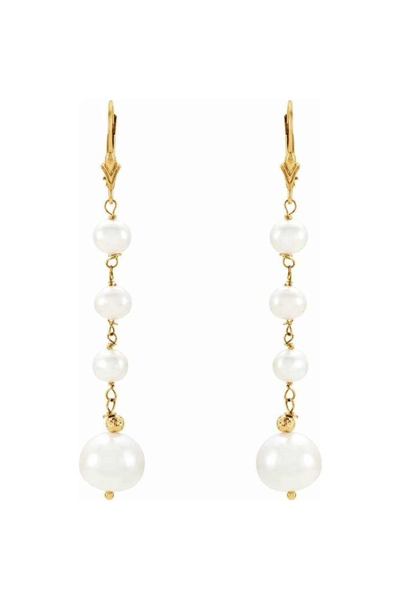 Freshwater Pearl Earrings in 14K Gold, Main, color, White