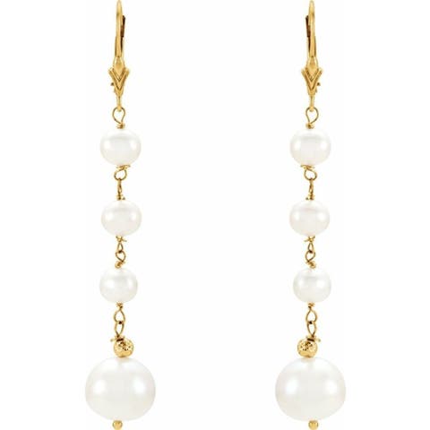 Freshwater Pearl Earrings in 14K Gold