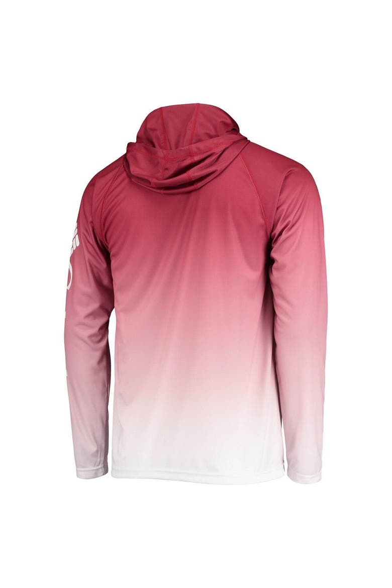 Men's Columbia PFG Crimson Oklahoma Sooners Terminal Tackle Omni-Shade UPF 50 Long Sleeve Hooded Top, Alternate, color, Crimson