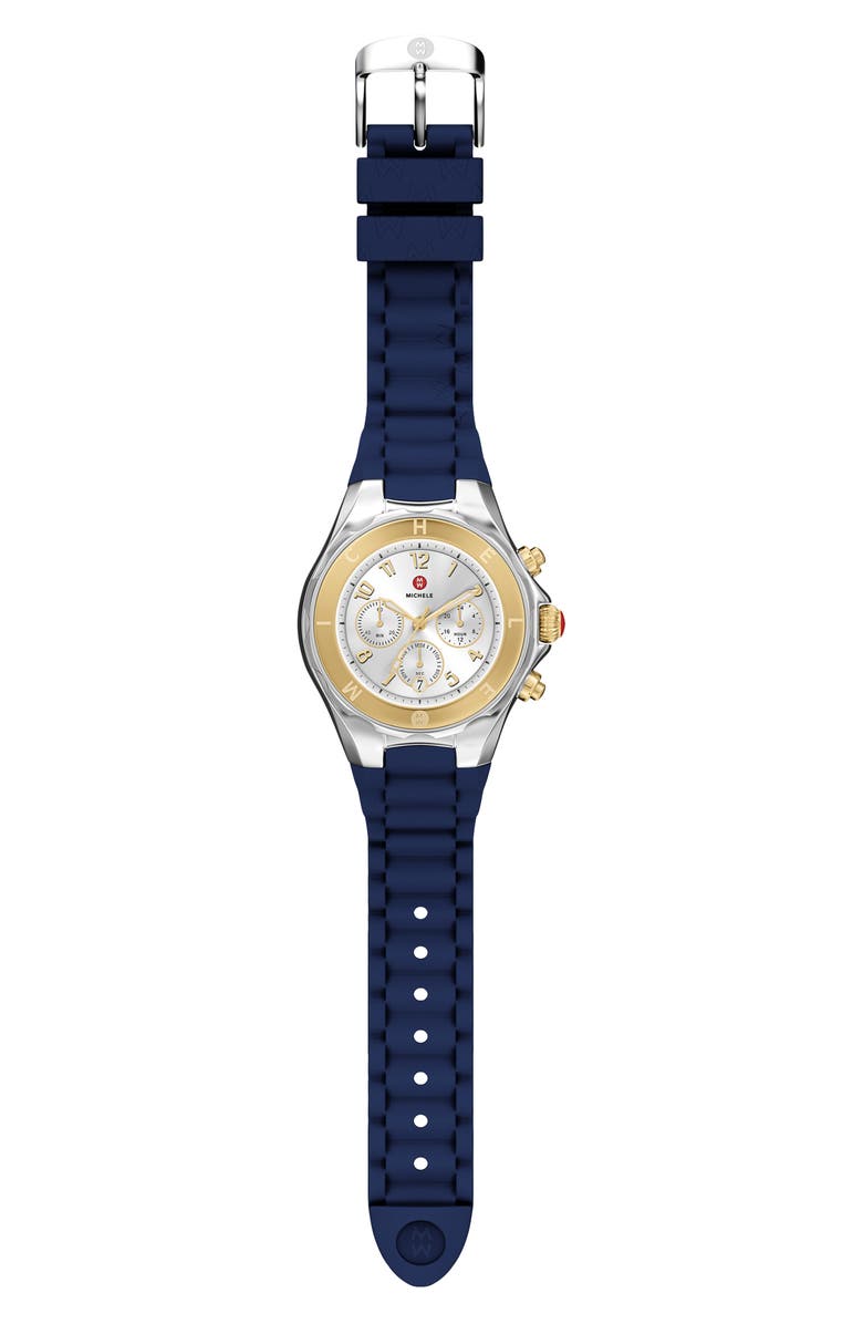 MICHELE Jellybean Two-Tone Silicone Strap Watch, 38mm, Alternate, color, Two Tone