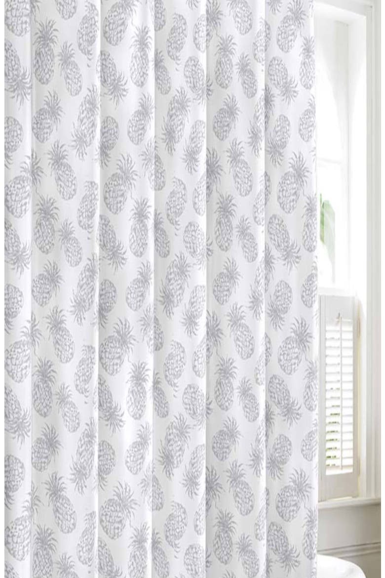 Pineapple Shower Curtain, Main, color, PASTEL GREY