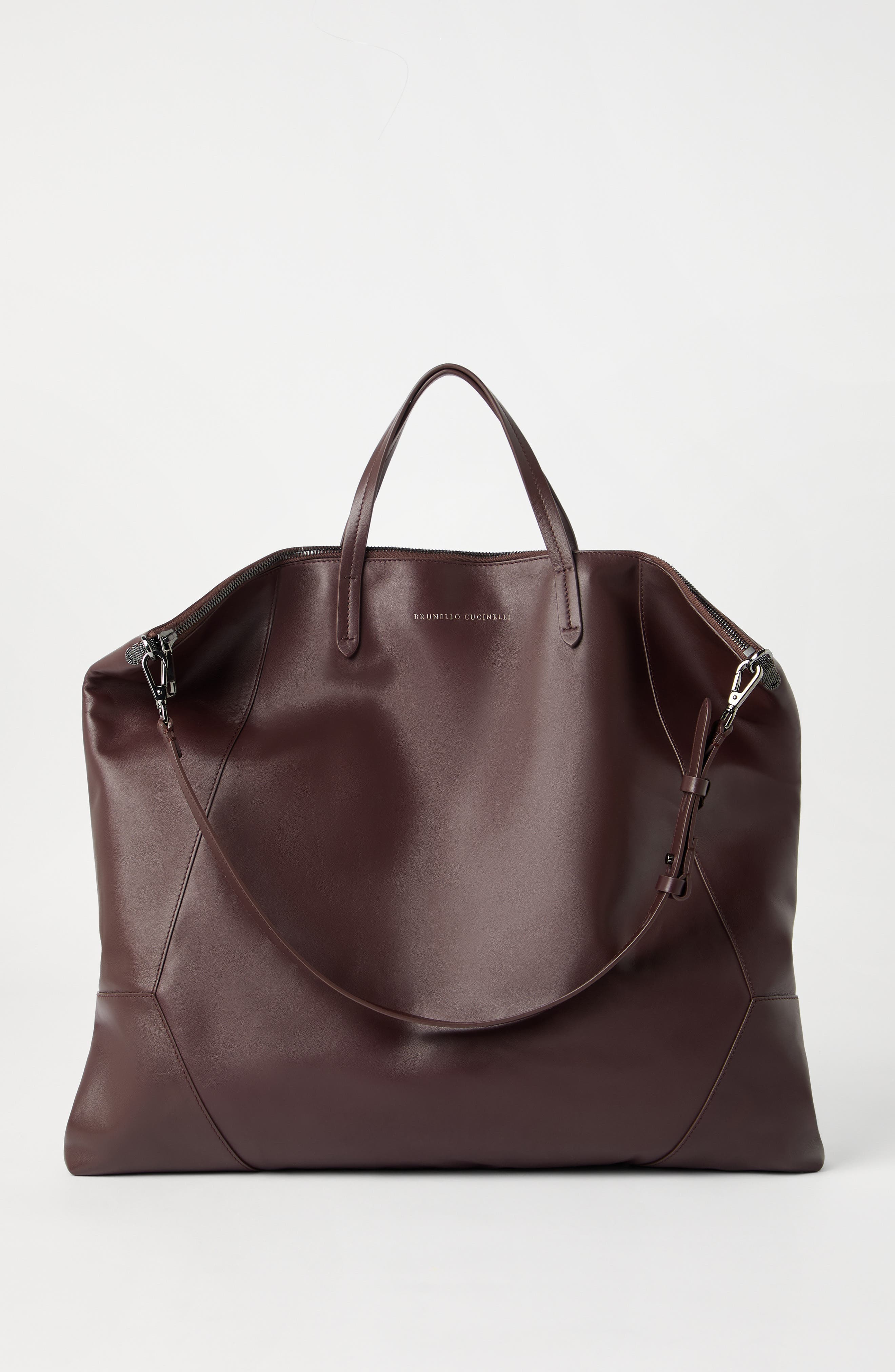 Brunello Cucinelli BC Duo large shopper bag, Alternate, color, Burgundy