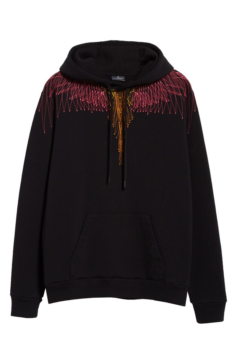Marcelo Burlon Bézier Wings Graphic Cotton Hoodie, Alternate, color, 
